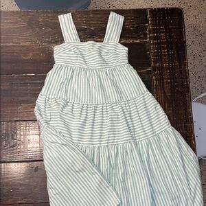 Entro Green and White Striped Dress
